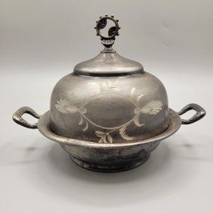 Antique Butter Dish with Ice Hull Albany Silverplate Co 1870-1880